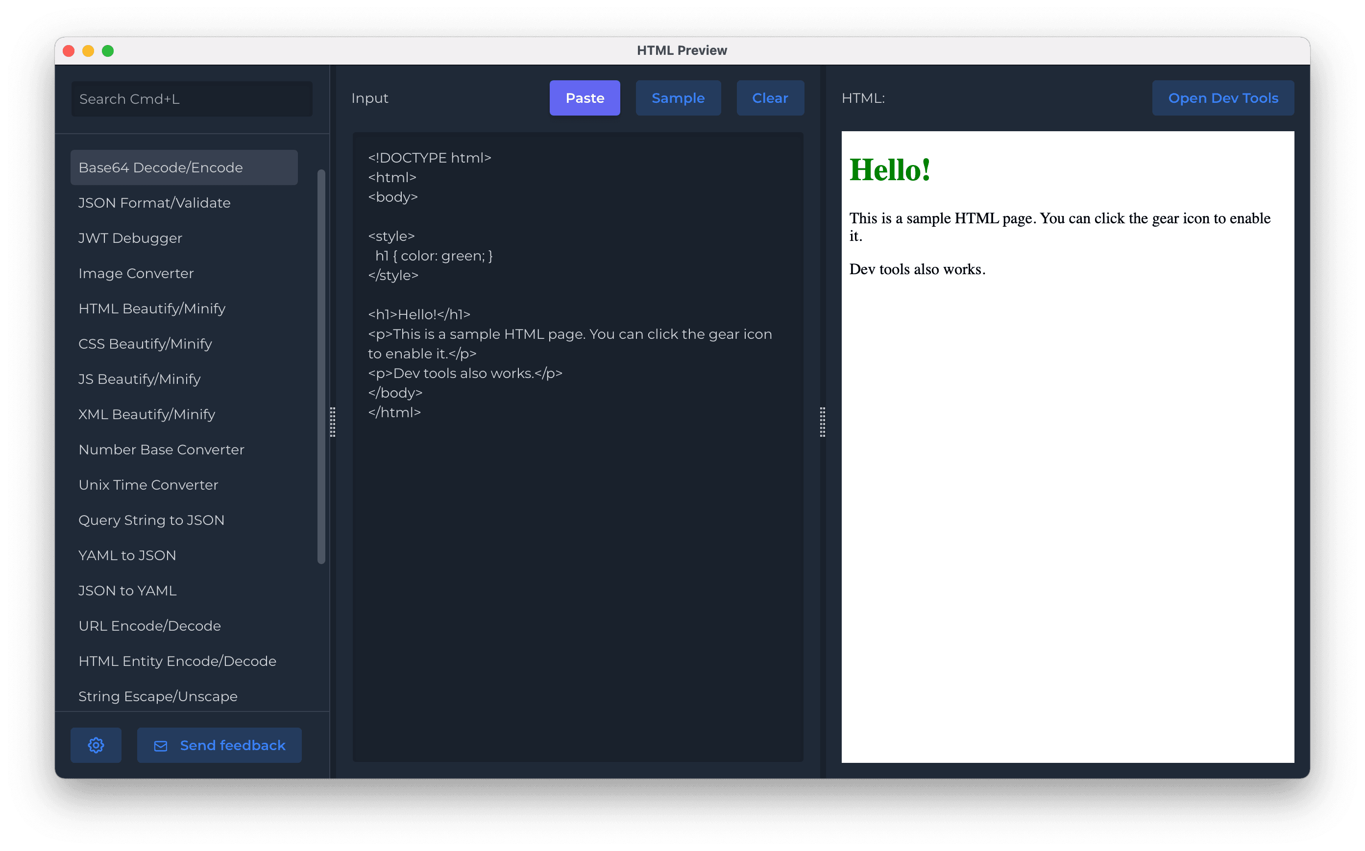 HTML Preview